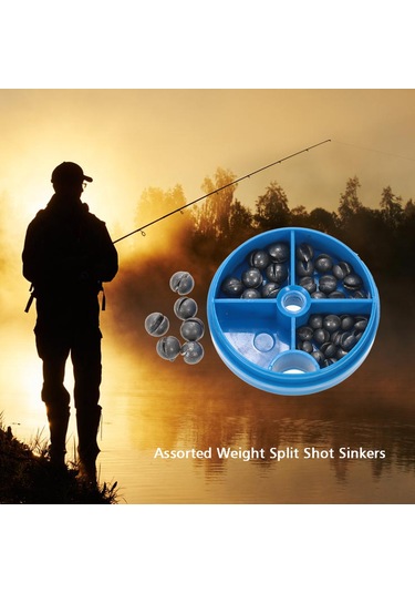 Geeroyoo Mavi Kutulu Yumuşak Açık Bölmeli Kurşun Ağırlık, 40g, İnce Teli Zarfaltmaz Tutar, Parmak İle Basarak Kullanın