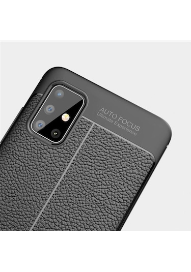 Samsung Uyumlu Galaxy A71 Kamera Korumali Deri Görünümlü Silikon Kilif 402642257