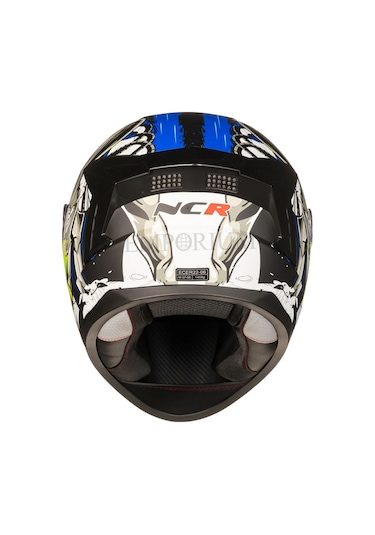 Ncr Rapid Siyah Vizörlü Ece Belgeli Kapalı Motosiklet Kaskı Mavi