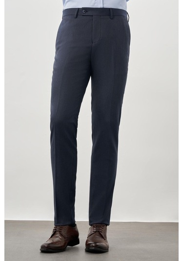 Lacivert Düz Gabardin Esnek Yan Cep Slim Fit Classic Pantolon 1003245209 202 Lacivert