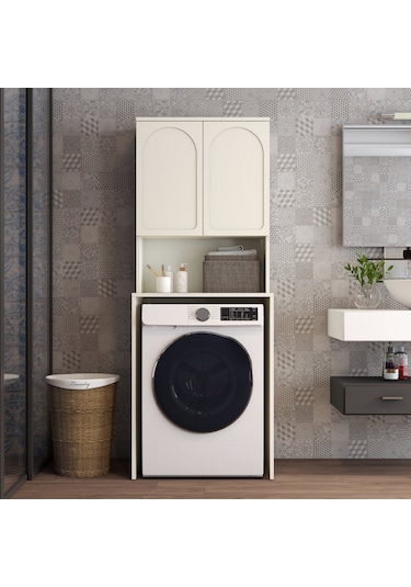 Lyon Çamaşır Makinesi Dolabı V102 - Krem Krem