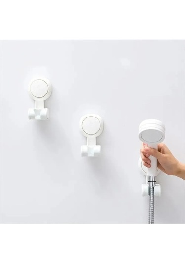 Besthome1 Banyo Duş Başlığı Sabitleyici, Suctionlu Tutucu, Değiştirilebilir, 3kg Yük, Modern Beyaz Kurulum Aksesuarı Beyaz