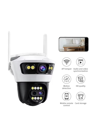6mp 6k Ultra Hd 3 Lensli 8xzoom Dış Mekan Gece Görüşlü Akıllı Ip Güvenlik Kamerası