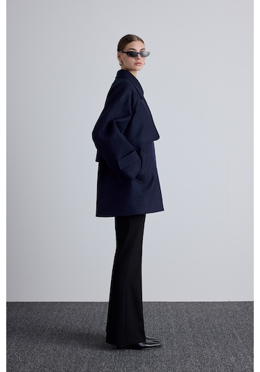 Mari Kruvaze Trenç Kaban Lacivert Lacivert