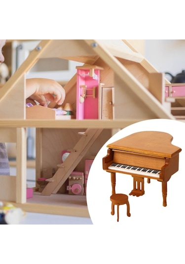 Suntek Minyatür Dollhouse Aksesuarları Sevgililer Ahşap-rengi