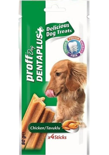 Proff Dog Dentaplus 4'lü Tavuklu Köpek Ödül Çubuğu 80 G
