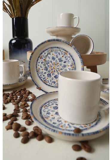 Keramika Sapphire Nordic Kahve Takımı 12 Parça 6 Kişilik 22743-44