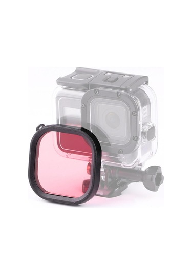 Gopro Hero8 İçin Kare Konut Dalış Renkli Lens Filtresi Siyah Orijinal Su Geçirmez Muhafaza Pembe Diğer