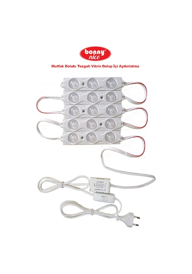 Mutfak Dolabı Tezgah Vitrin Dolap İçi Aydınlatma Led Günışığı 5li