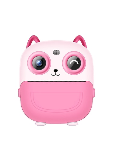 Tenfowee Çocuklar İçin S5 200dpı Anında Fotoğraf Baskılı Pembe Renkli Termal Yazıcı Ve Kamera, 2.4 İnç Ekran, Otg Bağlantı, 1300mah Pil