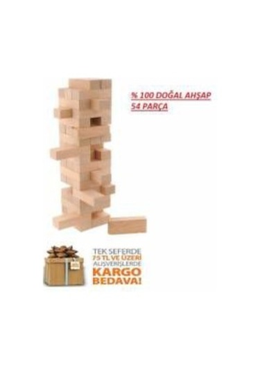 Çocuklar için Eğitici Denge Oyunu Ahşap Jenga