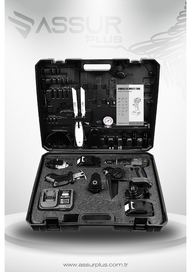 Assur ASR1032 21V Çift Akü 6 Başlıklı Set Siyah