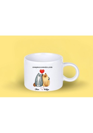 Sevgililere Özel Tasarımlı Motto Kahve Fincanı