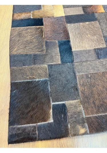 Büyük Parçalı Dana Derisi Patchwork Halı 80x140 Diğer