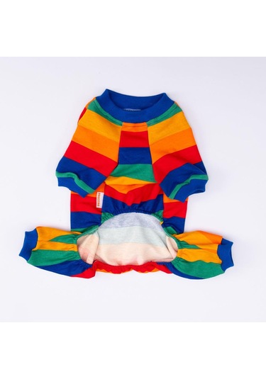 Ruby Gökkuşağı Penye Tulum Kedi Köpek Tulumu Kedi Köpek Kıyafeti Köpek Pijaması