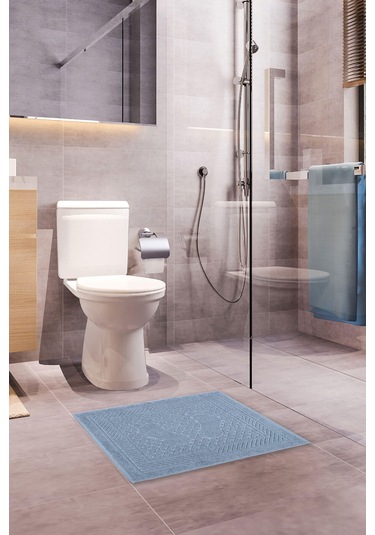 Mira Home Ayak İzli Banyo Havlusu % 100 Pamuk Yumuşak Ayak Havlusu 50x70 Cm Açık Gri