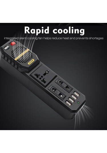 Wezone 200w Siyah Abs Oto İçin Güç Dönüştürücü 300g, 23x8x7cm Paket