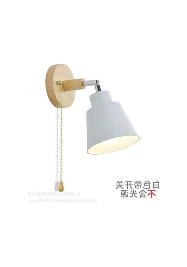 Tongxida Modern Ahşap Duvar Lambası - Sarı Makaron Tarzı, Beyaz, Işık Ve Anahtarsız Kullanım Beyaz