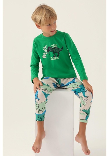 Roly Poly 3363 Revive Erkek Çocuk Pijama Takımı Yeşil
