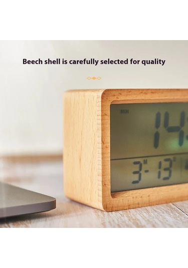 Sıcaklık Nem Göstergesi İle Yeni Ahşap Saat 1906 Tasarım Gece