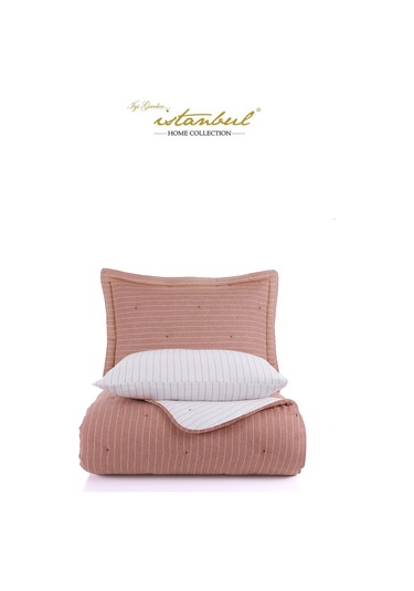 İyi Geceler İstanbul Soft Dreams Kiremit Çift Kişilik %100 Pamuk Natural Yatak Örtü Seti Kiremit