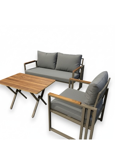 Fatsa 2+1+1+sehpa Bahçe Balkon Mutfak Takımı Gri