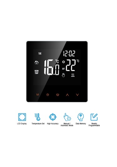 Akıllı Termostat Su / Gaz Kazanı Dijital Sıcaklık Kontrol Beyaz