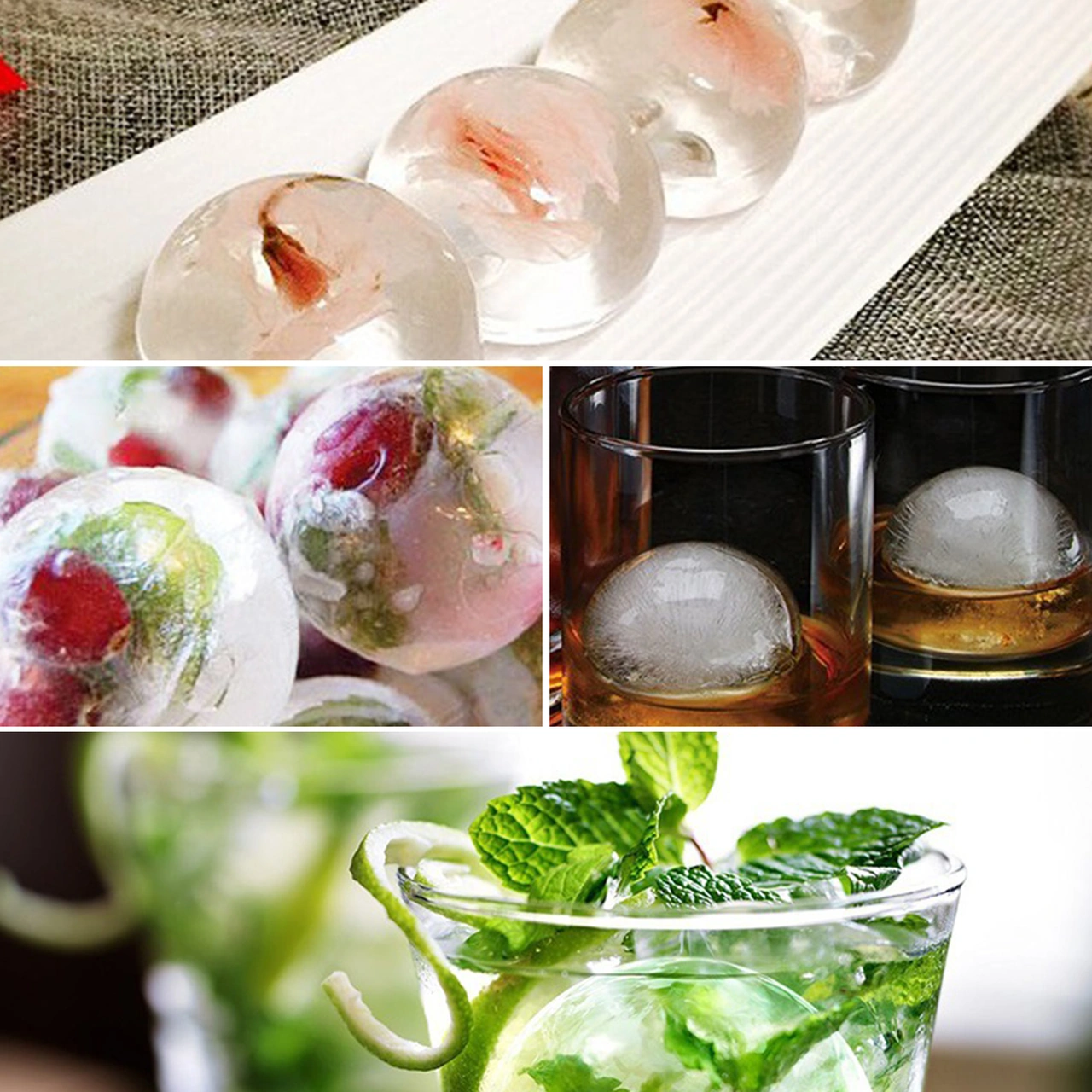 Kosona Yeşil 8 Hücre Silikon Buzluk, Geri Kullanalabilir, Kapağı Var, Kolay Buz Çıkarımı, Kokteyl Ve Kahve İçin Çok Renkli