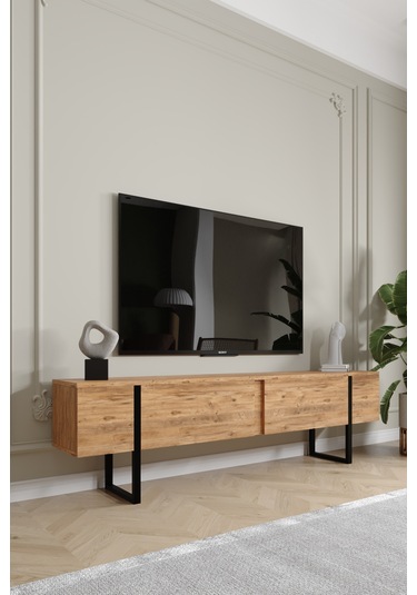 Serenity Metal Ayaklı Tv Ünitesi 180 Cm - Atlantik Çam Atlantik Çam