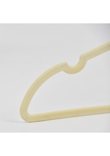 Lorin 5'li Kadife Kaydırmaz Elbise Kıyafet Dolap Askısı Bej K Renk Askı Çok Renkli