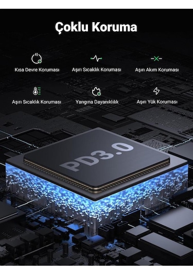 Ugreen Type-C Usb Çıkışlı 2'li 1.8 M Akım Korumalı Priz (Teşhir)
