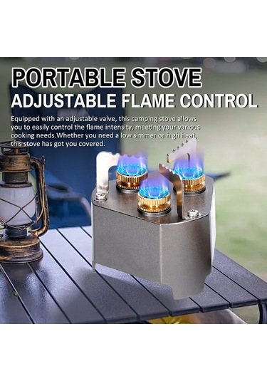 Jeehugo Outdoor Kamp Stovesi 3 Alevli 11800w, Taşınabilir, Yüksek Güç, Isıtma Kontrolü, Gri Çok Renkli