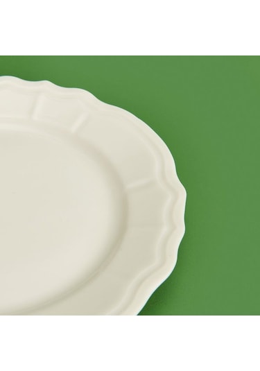 Tulu Porselen Tiffany Tatlı Tabağı - Krem - 19 Cm Krem