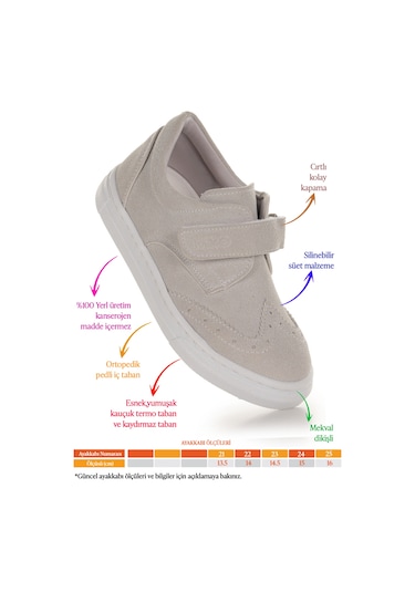 Kiko Kids Richie Cırtlı İlk Adım Günlük Erkek Bebek Casual Ayakkabı Taş Taş