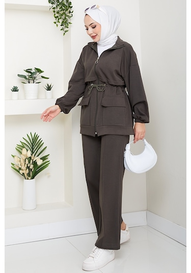 Kapak Cepli Oysho İkili Takım 1652 - Haki Haki