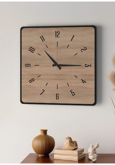 Modern Ahşap Duvar Saati Sağlam Çok Şık Ve Birarada..no:51 Çok Rekli