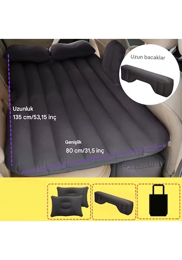 Araba Şişme Yatağı Açık Gri