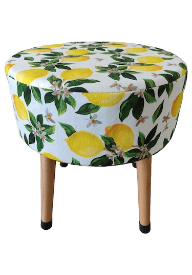 Puf Koltuk Tabure - Limon Çiçeği