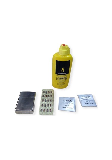 Clipper Benzini 80 Ml Çakmak Taşı Çakmak Ve Fitil Set Zippo