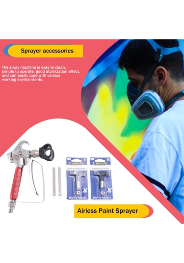Xurunkeji Adet Boya Püskürtme Ucu 315,517 Ve Nozul Koruyucusu + Pompa Püskürtücü İçin 2 Adet Havasız Püskürtme Filtresi İle Havasız Boya Püskürtücü