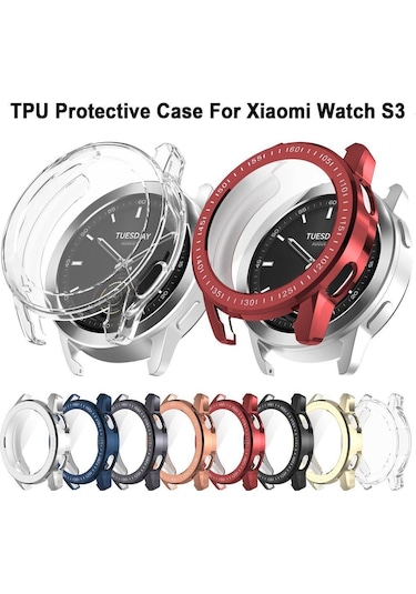 Tam Kapak Tpu Kılıf Tampon Koruyucu Kabuk Yeni Ekran Koruyucu Xiaomi Watch S3 İçin