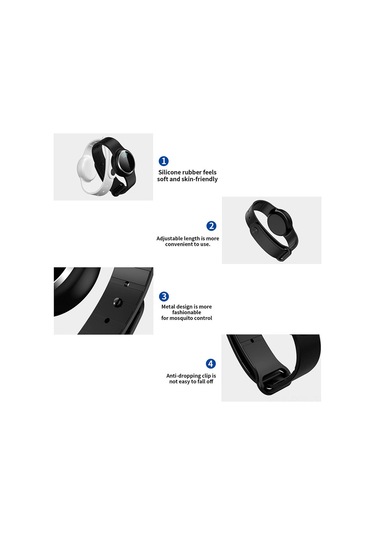 Padalink Q9 Ultrasonik Sivrisinek Kovucu Bileklik - Dışarıda Taşınabilir Saat Tipi - 3 Seviye Ayar - Usb Şarjlı - Beyaz