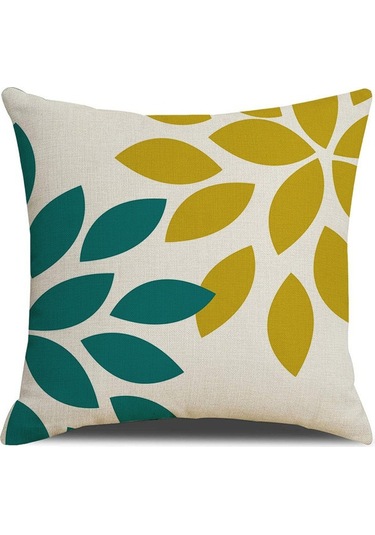 Kuzey Avrupa Geometrik Keten Yastık 50 50cm-9 Ekru