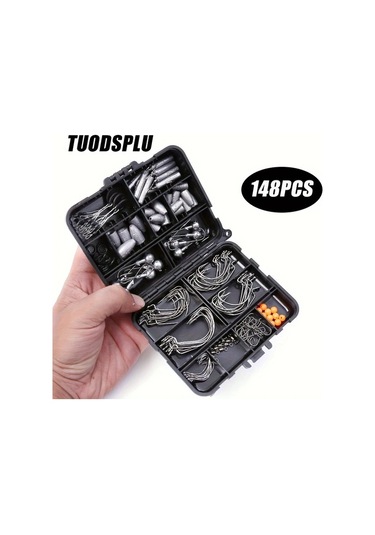 Fochsia Toudsplu 148 Parça Texas Balıkçılık Seti Kurşun Jig Oltaları Halka Ve Klipsli Tatlı Ve Tuzlu Su Balık Avı