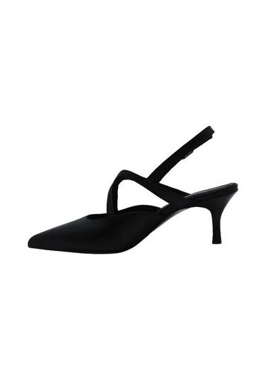 Poletto Hakiki Deri Sıyah Ayakkabı Stiletto 9841 84-1336 Siyah