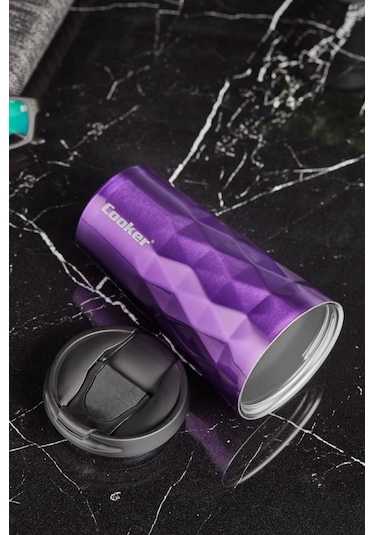 Cooker Lüx 350 ML Prizma Çelik Termos Mug Mor - Ckr2048