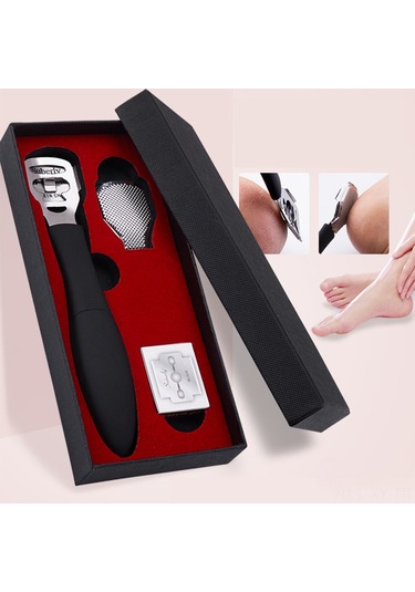 Shineyee Paslanmaz Çelik 2'li Fonksiyonlu Ayak Törpüsü - Ölü Deri Ve Nasır Temizleme Aleti