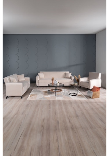 Kilim Mobilya Dove Yüksek Ayaklı 3 2 B Koltuk Takımı Krem