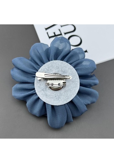 Homyl Kadınlar Için Çiçek Broş Rozeti Büyük Dans Ziyafeti Koyu Mavi