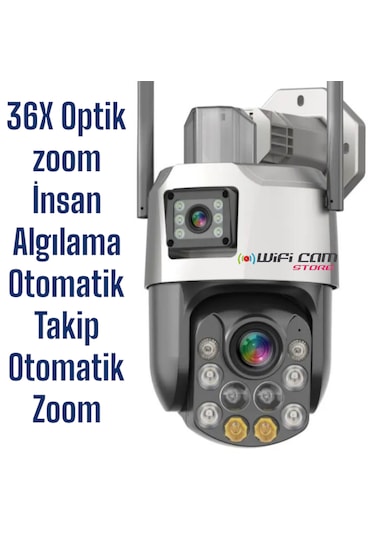 İcsee 6 Mp Çift Kameralı 36x Optik Zoom Büyük Ptz Wifi Kamera